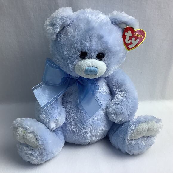 Ty Classic Plush - Radcliffe the Blue Bear - 12" NWT - TySilk Bear - Picture 1 of 7